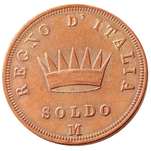 ITALIAN ST 1812 Kingdom Of Napoleon I 1 SOLDO Made in Copper Copy Coins
