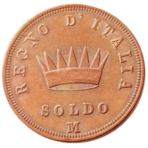 ITALIAN ST 1812 Kingdom Of Napoleon I 1 SOLDO Made in Copper Copy Coins