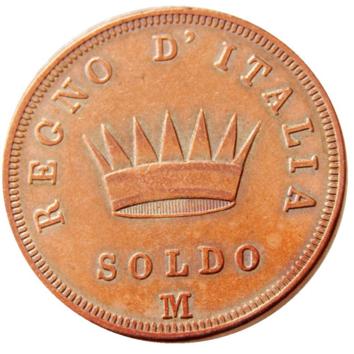 ITALIAN ST 1813 Kingdom Of Napoleon I 1 SOLDO Made in Copper Copy Coins