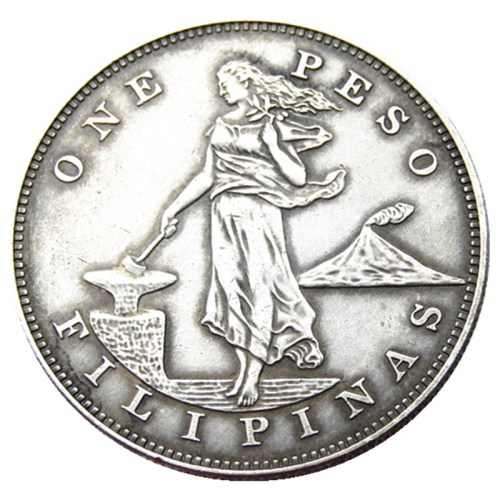 PHILIPPINES 1 Peso 1904S Crown Silver Plated copy coins