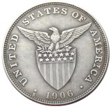 PHILIPPINES 1 Peso 1906S Crown Silver Plated copy coins
