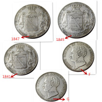 DE(05-(10)GERMAN STATES. Saxe-Altenburg. Joseph. A Set Of(1841 1843 1847)FG 6PCS AR 2 Thaler Silver Plated Copy Coin DE(05-(10)GERMAN STATES. Saxe-Altenburg. Joseph. A Set Of(1841 1843 1847)FG 6PCS AR 2 Thaler Silver Plated Copy Coin