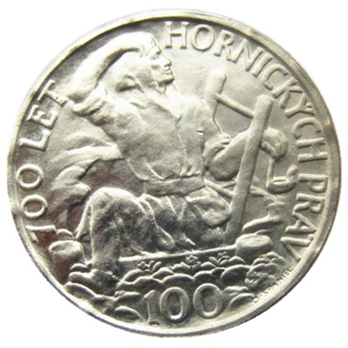 (CR01)1949 Czechoslovakia 100 Korun Jihlava Mining Privileges Silver/Nickel Plated Coin