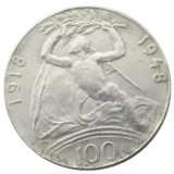 (CR02)Czechoslovakia 100 Korun 1948 Choice Uncirculated Silver/Nickel Plated Coin