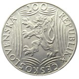 (CR05)Czechoslovakia 100 Korun 1949 Brilliant Uncirculated Silver/Nickel Plated Coin