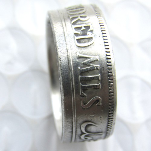 1934 Israel Palestine British Mandate 100 Mils Silver Plated Coin Ring Handmade In Sizes 7-14