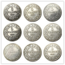Belgium A Set Of(1832-1849) 9pcs leopold Premier Roi Des Belges 5 Francs Copy Coins
