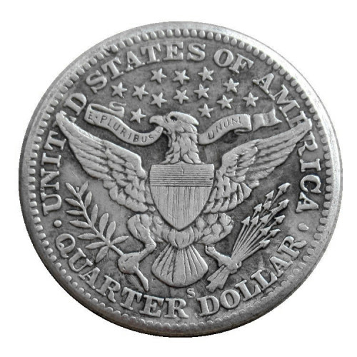 90% Silver US 1914S Barber quarter Quarter Dollar Copy Coin