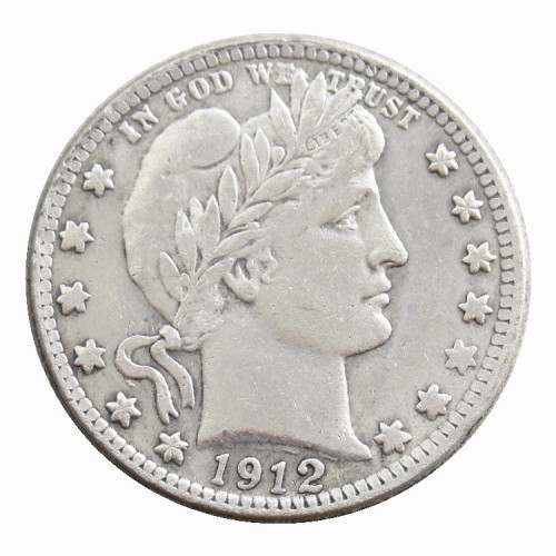 90% Silver US 1912S Barber quarter Quarter Dollar Copy Coin