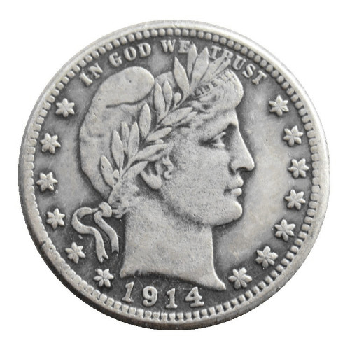 90% Silver US 1914S Barber quarter Quarter Dollar Copy Coin