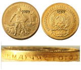 Russian 1 Chervonetz 1981 CCCP USSR Lettered Edge 10 Roubles Gold Plated Copy Coins