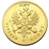 1913 Russian 20 Marks Gold Plated Copy Coins
