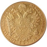 Austria 1873 Habsburg 4 Ducats - Franz Joseph I Diameter 40MM.22g Real Gold-Plated Coins COPY