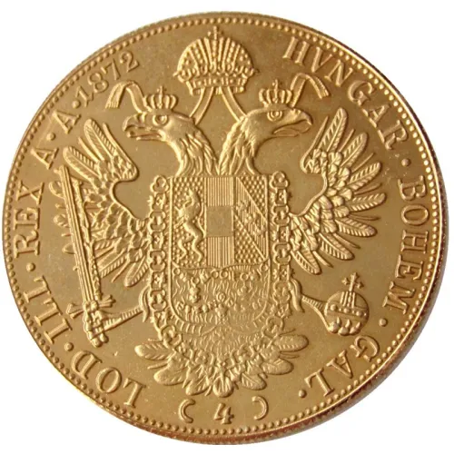 Austria 1872 Habsburg 4 Ducats - Franz Joseph I Diameter 40MM.22g Real Gold-Plated Coins COPY