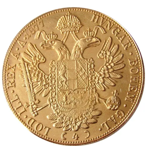 Austria 1877 Habsburg 4 Ducats - Franz Joseph I Diameter 40MM.22g Real Gold-Plated Coins COPY