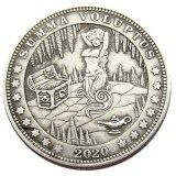 #160 HOBO US Morgan Silver/Gold Plated Dollar skull zombie skeleton Copy Coin