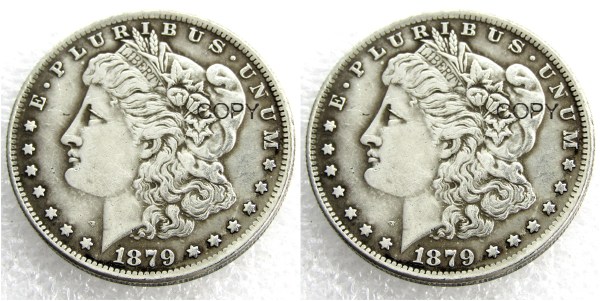US 1879/1879 Morgan Dollar Two Faces Silver Plated Copy Coin