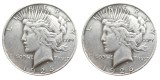 US 1926/1926 Peace Dollar Two Faces Silver Plated Copy Coin