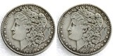 US 1900/1900 Morgan Dollar Two Faces Silver Plated Copy Coin
