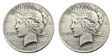 US 1925/1925 Peace Dollar Two Faces Silver Plated Copy Coin