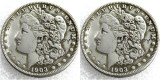 US 1903/1903 Morgan Dollar Two Faces Silver Plated Copy Coin