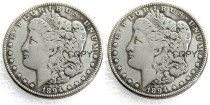 US 1894/1894 Morgan Dollar Two Faces Silver Plated Copy Coin