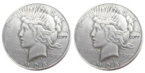 US 1928/1928 Peace Dollar Two Faces Silver Plated Copy Coin