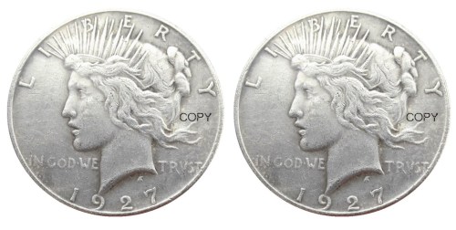 US 1927/1927 Peace Dollar Two Faces Silver Plated Copy Coin