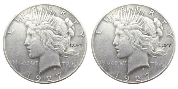 US 1927/1927 Peace Dollar Two Faces Silver Plated Copy Coin