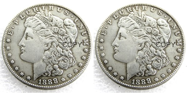 US 1888/1888 Morgan Dollar Two Faces Silver Plated Copy Coin