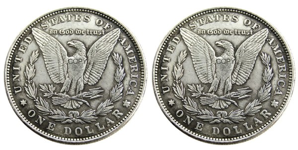 US Two Faces -P-P Double Eagles Morgan Dollar Silver Plated Copy Coin