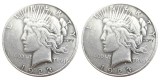 US 1923/1923 Peace Dollar Two Faces Silver Plated Copy Coin