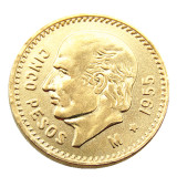1955 Mexico 5 Pesos Gold Plated Copy Coin