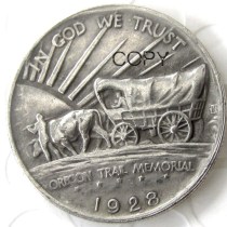 US 1928 Oregon Half Dollar Commemorative Silver Plated Copy Coin US 1928 Oregon Half Dollar Commemorative Silver Plated Copy Coin