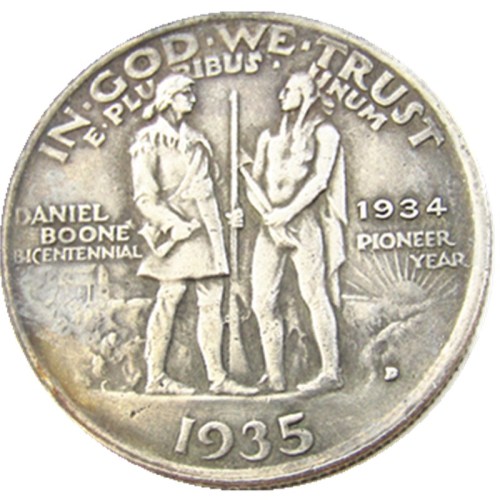 US 1934-1935D Danial Half Dollar Commemorative Silver Plated Copy Coin