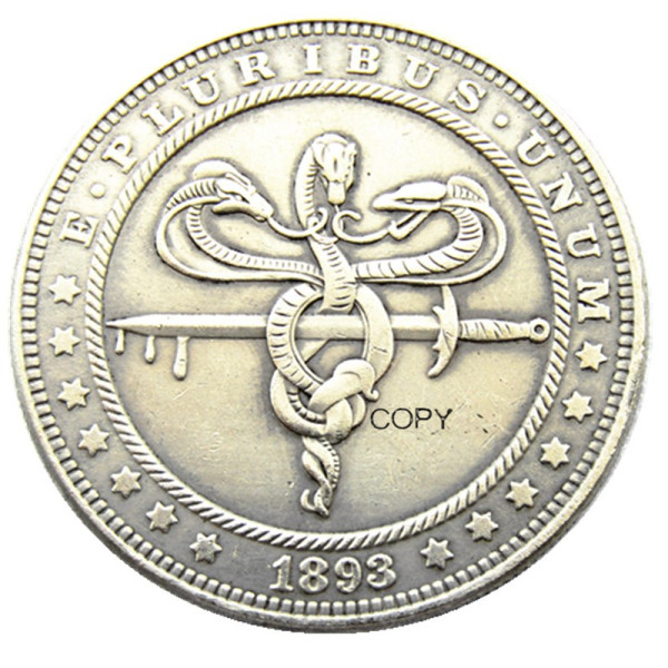 HB(163)HOBO US Morgan Silver Plated Dollar skull zombie skeleton Copy Coin