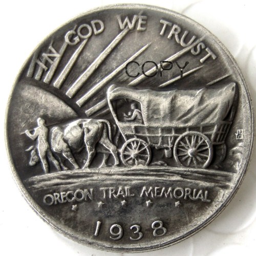 US 1938 Oregon Half Dollar Commemorative Silver Plated Copy Coin