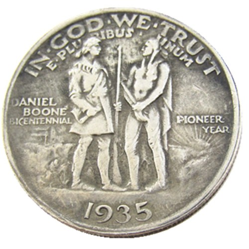 US 1935 Danial Half Dollar Commemorative Silver Plated Copy Coin