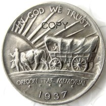 US 1937D Oregon Half Dollar Commemorative Silver Plated Copy Coin