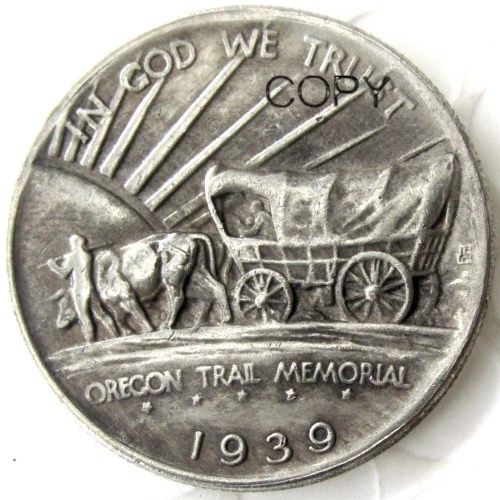 US 1939D Oregon Half Dollar Commemorative Silver Plated Copy Coin