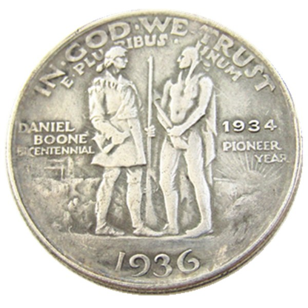 US 1934-1936 Danial Half Dollar Commemorative Silver Plated Copy Coin