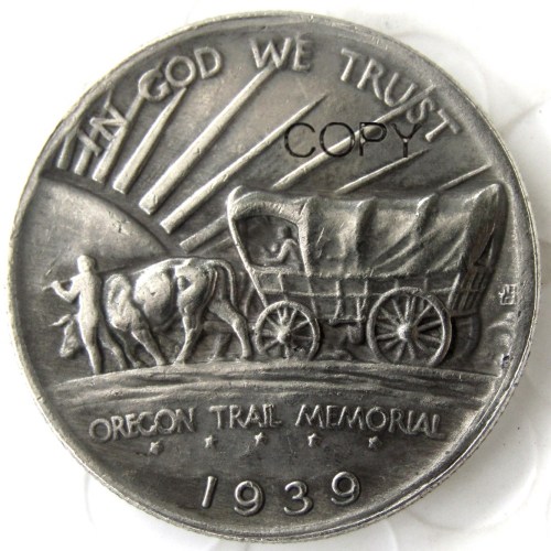 US 1939S Oregon Half Dollar Commemorative Silver Plated Copy Coin