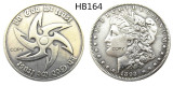 HB(164)HOBO US Morgan Silver Plated Dollar skull zombie skeleton Copy Coin