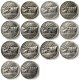US (1926-1936)PSD Oregon 14PCS Half Dollar Commemorative Silver Plated Copy Coin