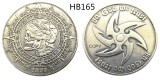 HB(165)HOBO US Morgan Silver Plated Dollar skull zombie skeleton Copy Coin