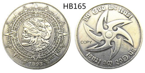 HB(165)HOBO US Morgan Silver Plated Dollar skull zombie skeleton Copy Coin