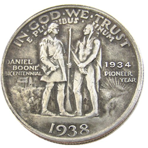 US 1934-1938 Danial Half Dollar Commemorative Silver Plated Copy Coin