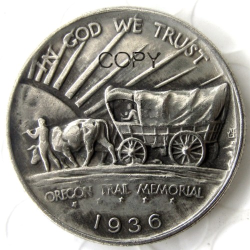 US 1936S Oregon Half Dollar Commemorative Silver Plated Copy Coin
