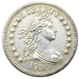 US 1796 Draped Bust Quarter Dollar Silver Plated Copy Coin