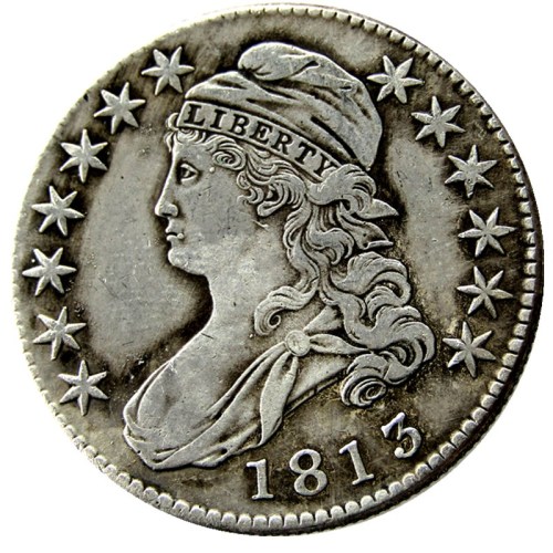 90% Silver US 1813 Capped Bust Half Dollar Copy Coin